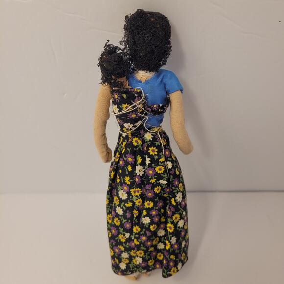 Primitive Handmade Vintage Cloth Handsewn Lot Of 2 Dolls 2 Pair Shoes 7 Inches - Picture 3 of 16